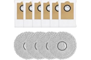 For LEFANT For M3 & For M3 Gen1/Gen2 Robot Vacuum Replacement Kit: 4 Microfiber Mop Pads + 6 Clog-Free Dust Bags, Strong-Seal