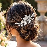 Catery Bridal Hair Comb Rhinestone Wedding Hair Pieces Silver Bridesmaid Hair Accessories for Brides
