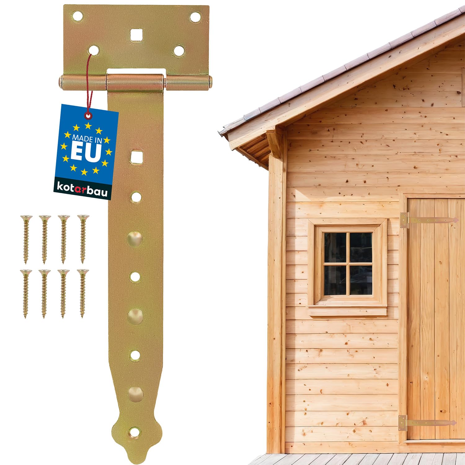 KOTARBAU Cross Hinge 250 mm Door Hinge Garden Gate Latch Galvanised Gold