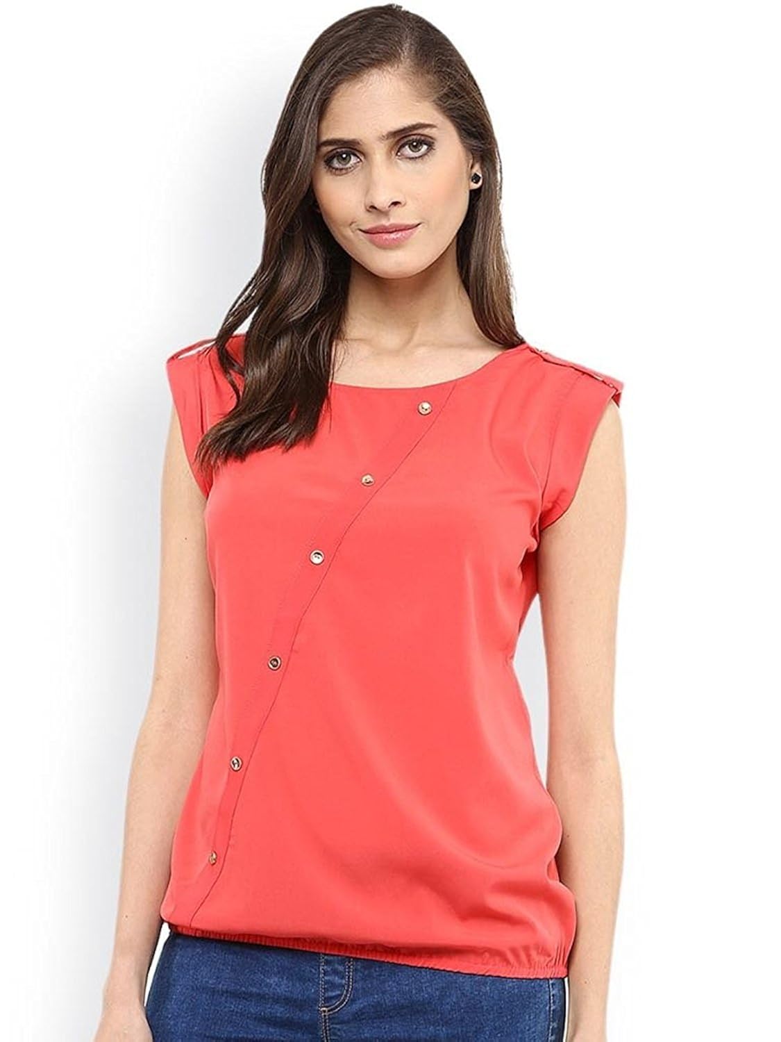 j b fashion women's crepe top (multicolour, free size)