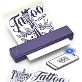 Tattoo Stencil Printer, Portable Wireless Bluetooth Thermal Copier Machine | Portable 1.3 lb; Work with Bluetooth/USB; Phone/Tablet/PC; with 5 Transfer Papers; Compatible with A4; Sharp Line Art