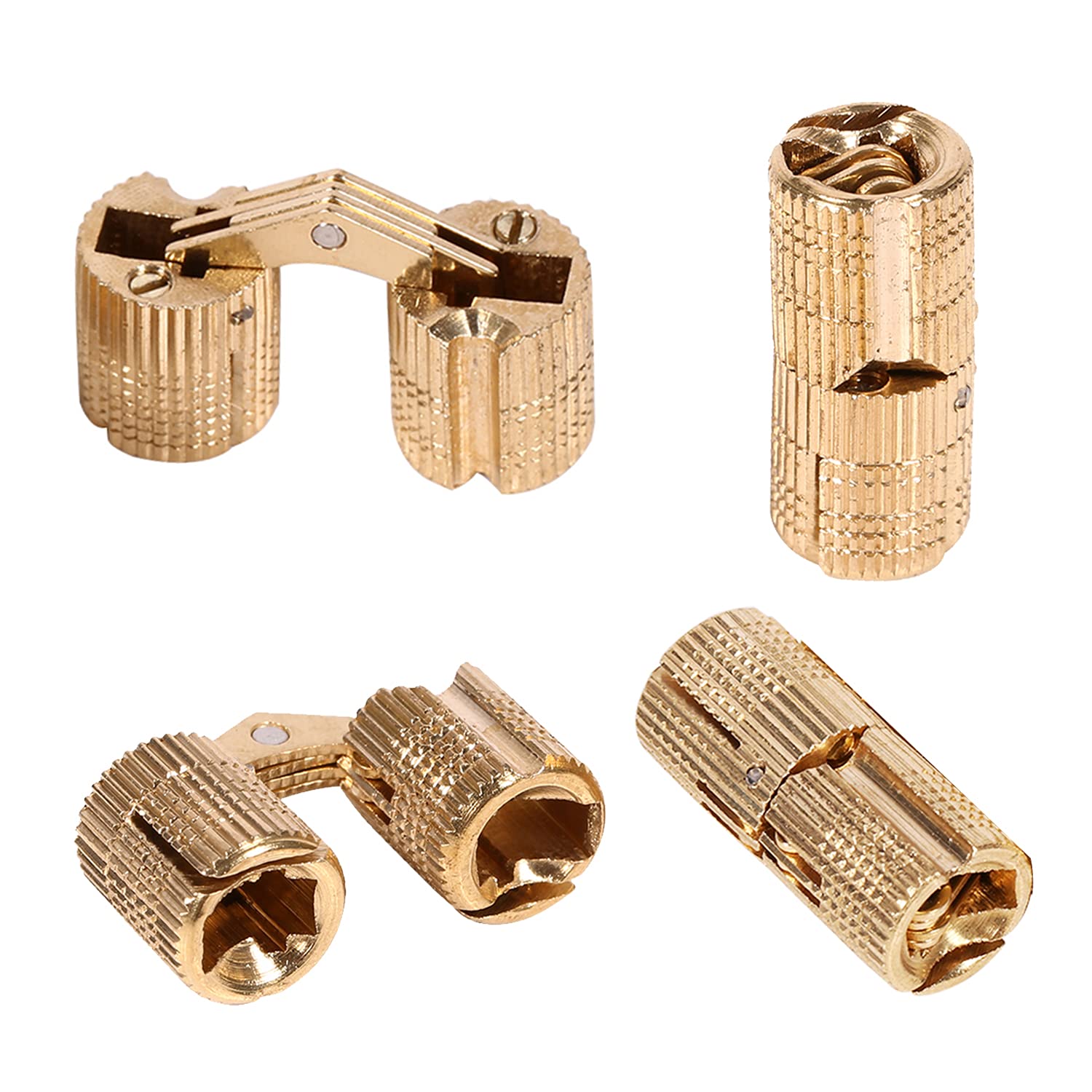 4pcs/Pack Brass Hidden Concealed Hinge Invisible Barrel Hinge for DIY Jewelry Box Hand Craft Gold(10mm)