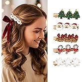 Christmas Hair Claw Clips Snowflake Alligator Hair Clips Santa Claus Hairpin Candy Christmas Tree Hair Barrettes Hold Non Slip Hairpin for Women and Girl Festival Accessory Hair Decoration 5Pcs