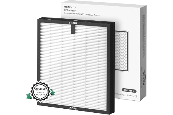 Genuine MORENTO 2 Pack HY4866 Air Purifier Replacement Filter for HY4866 and HY4866-WF Air Purifier, Original Version