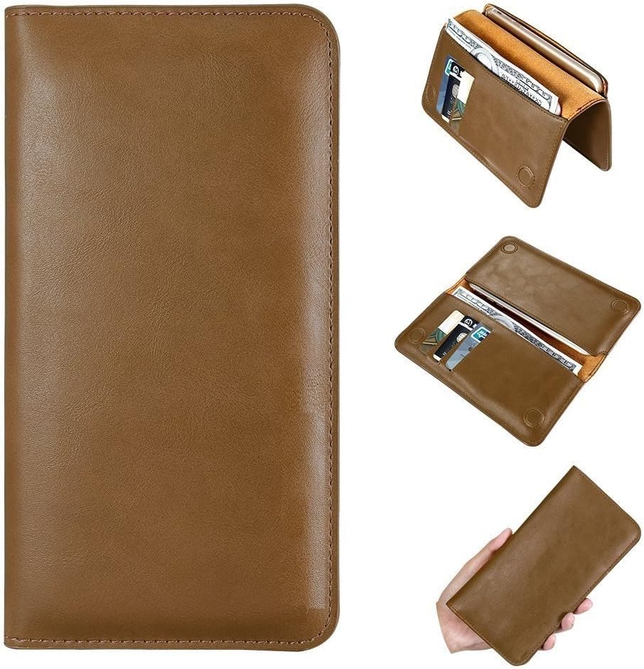 ST Creation Multi Purpose Soft Magnetic Leather Phone Case Cover Card Slot Holder Wallet for iPhone XR / 10R(6.1" inch) (Brown-Wallet)