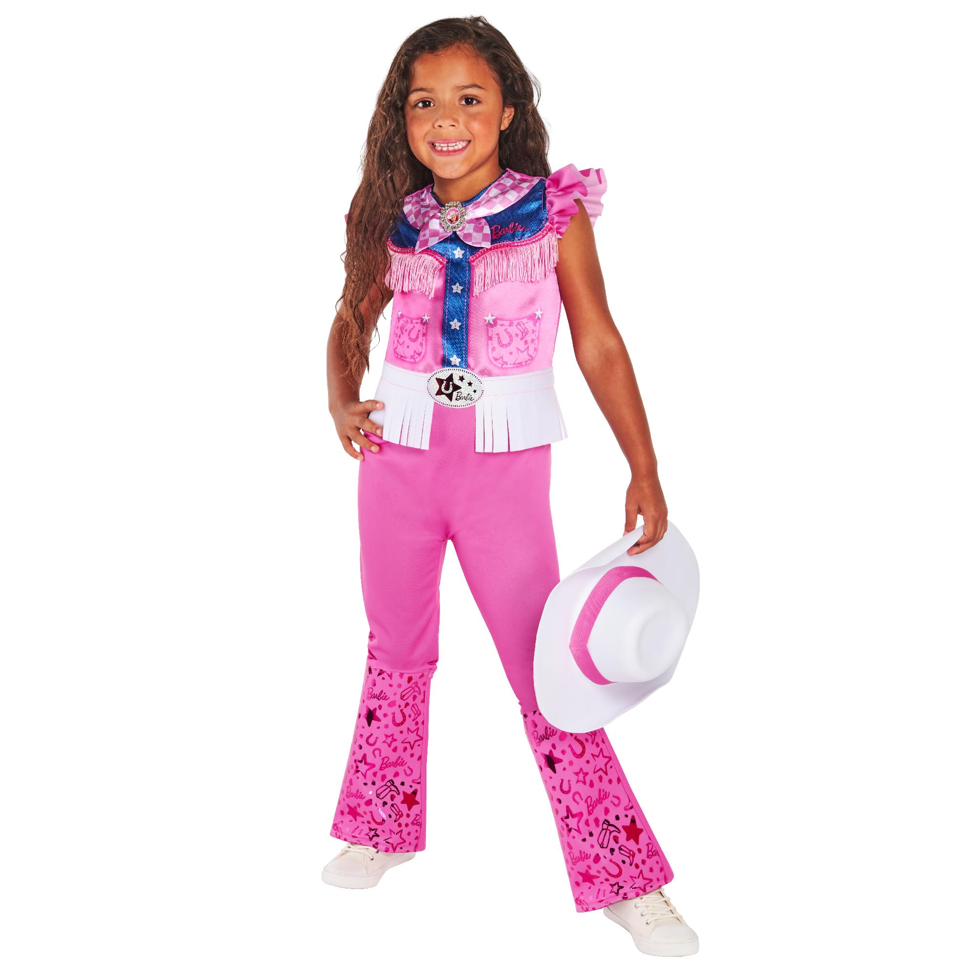 Rubies 1001124XS000 Barbie Cowgirl Child Costume Kids Fancy Dress, Girls, Pink, 5-6 Years Halloween