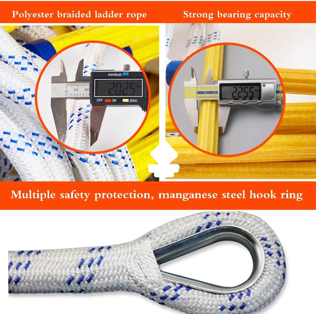 YYHJ Window fire Emergency Escape Ladder,Climbing Rope Rescue Ladders for Kids or Adult,Reusable - Weight Capacity up to 2000 Pounds: Home & Kitchen