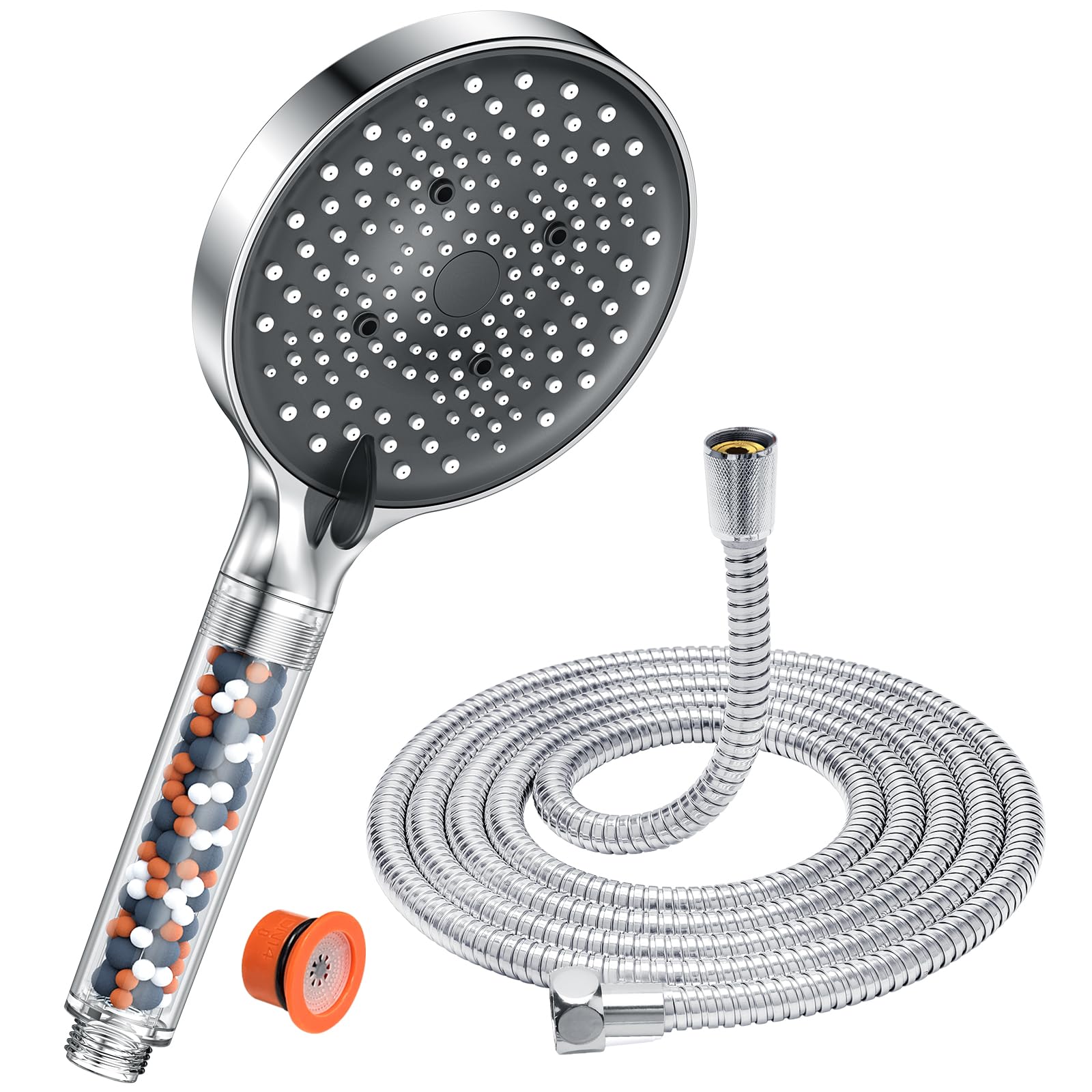 YEAUPE PRO Filter Shower Head and Hose - High Pressure 6 Modes Φ130mm Bathroom Shower, Remove Residual Chlorine Water Softener for Hard Water,Large Powerful Flow,Universal Replacement Showerheads