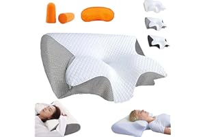 Sleep Apnea Pillow, Memory Foam Pillow for Sleep Apnea, for Neck and Shoulder Side Back Stomach Sleepers(Gray)