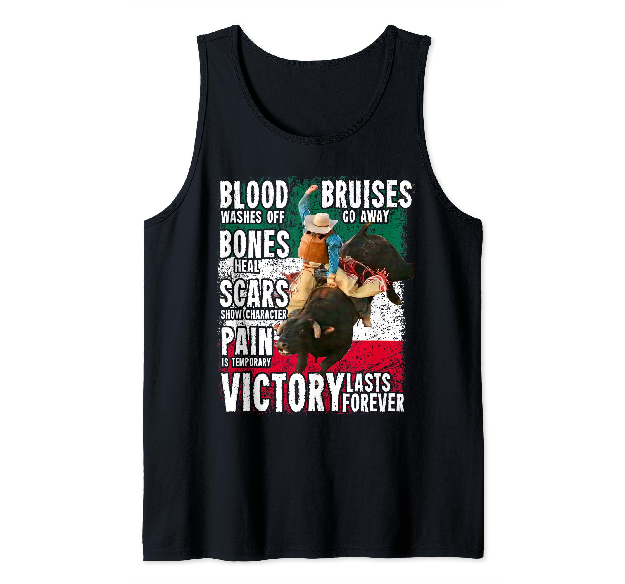Mexico Bull-Riding Ranch Rider Mexican Cowboy Victory Tank Top