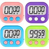 AOUVES Digital Timer for Kids Teacher Supplies Classroom Timer for Study Learning Management Kitchen Work Exercise-4Pack Pink Blue Green Purple