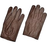 Men's Dress Leather Gloves (Brown, Lareg)