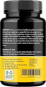SASH Vitality Turmeric Curcumin 3600mg Organic 120 Capsules Black Pepper Ginger view 2