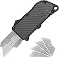TOPS HOME Utility Knife Box Cutter, Pocket Knife, Change Blade Razor Knife, Aluminum Alloy Shell, 5 Extra Blades