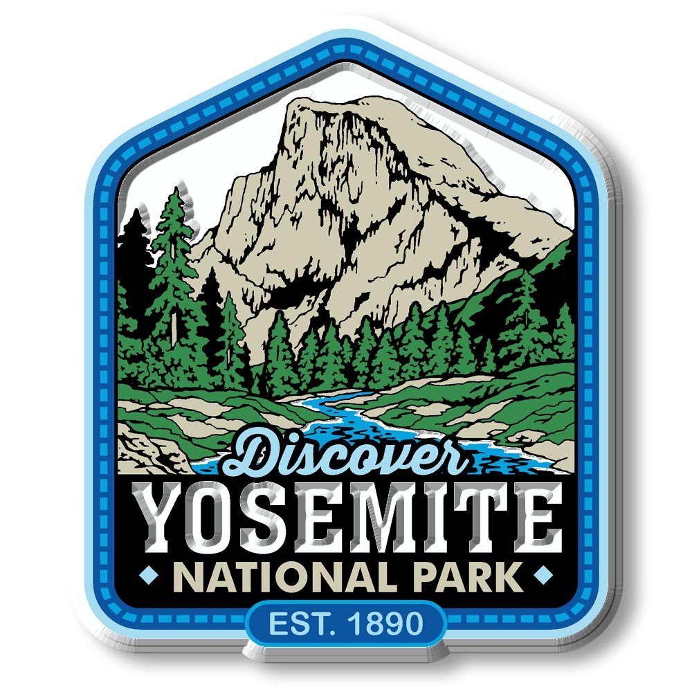 Yosemite National Park Magnet by Classic Magnets, 2.6" x 3.1", Collectible 3D Rubber Vintage-Style Souvenirs and Gifts Made in The USA