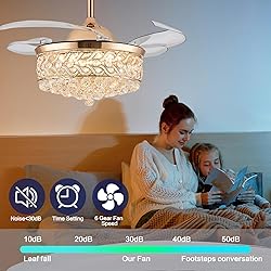 PAFRUMGE 36" Dimmable Gold Fandelier，Modern