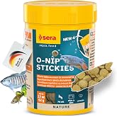 Sera O-Nip Stickies 100 Tabs 2.1 oz | Ornamental Fish Food Tablets | Adhesive Tablets Stick to Aquarium Glass | High Protein | No Dyes &amp; Preservatives | With Bloodworms, Krill &amp; Tubifex