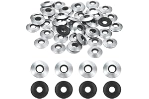uxcell 120Pcs EPDM Bonded Sealing Rubber Washers, 1/4" x 5/8" Galvanized Iron Neoprene Rubber Washers Gasket for Screws, Bolt