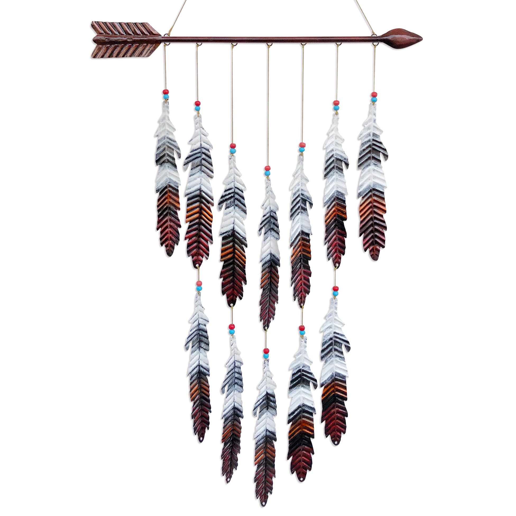 Photo 1 of VinSees Metal Arrow & Feather Wall Art, Native American Indian Style Decor, Arrow Western Decor, Wind Chime Pendants, Thanksgiving Gift, American Indian Decoration