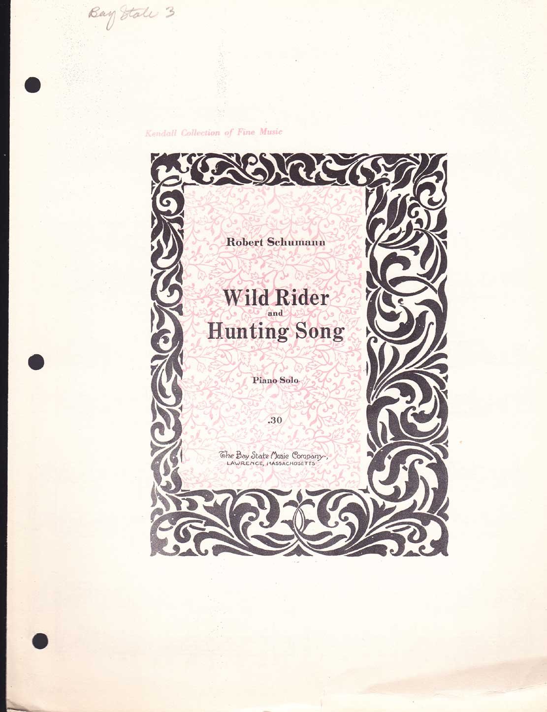 Wild Rider And Hunting Song Kendall Collection Of Fine Music No 665 2 Piano Solo Robert Schumann Amazon Com Books