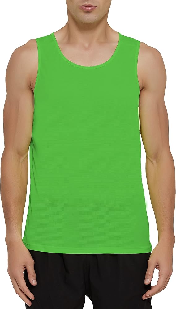 DEMOZU Men's Neon Athletic Tank Top Quick Dry Lightweight Gym