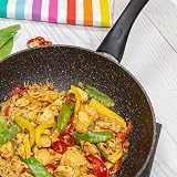Blackmoor Classic 28cm Non-Stick Induction Wok Black Marble Effect view 9