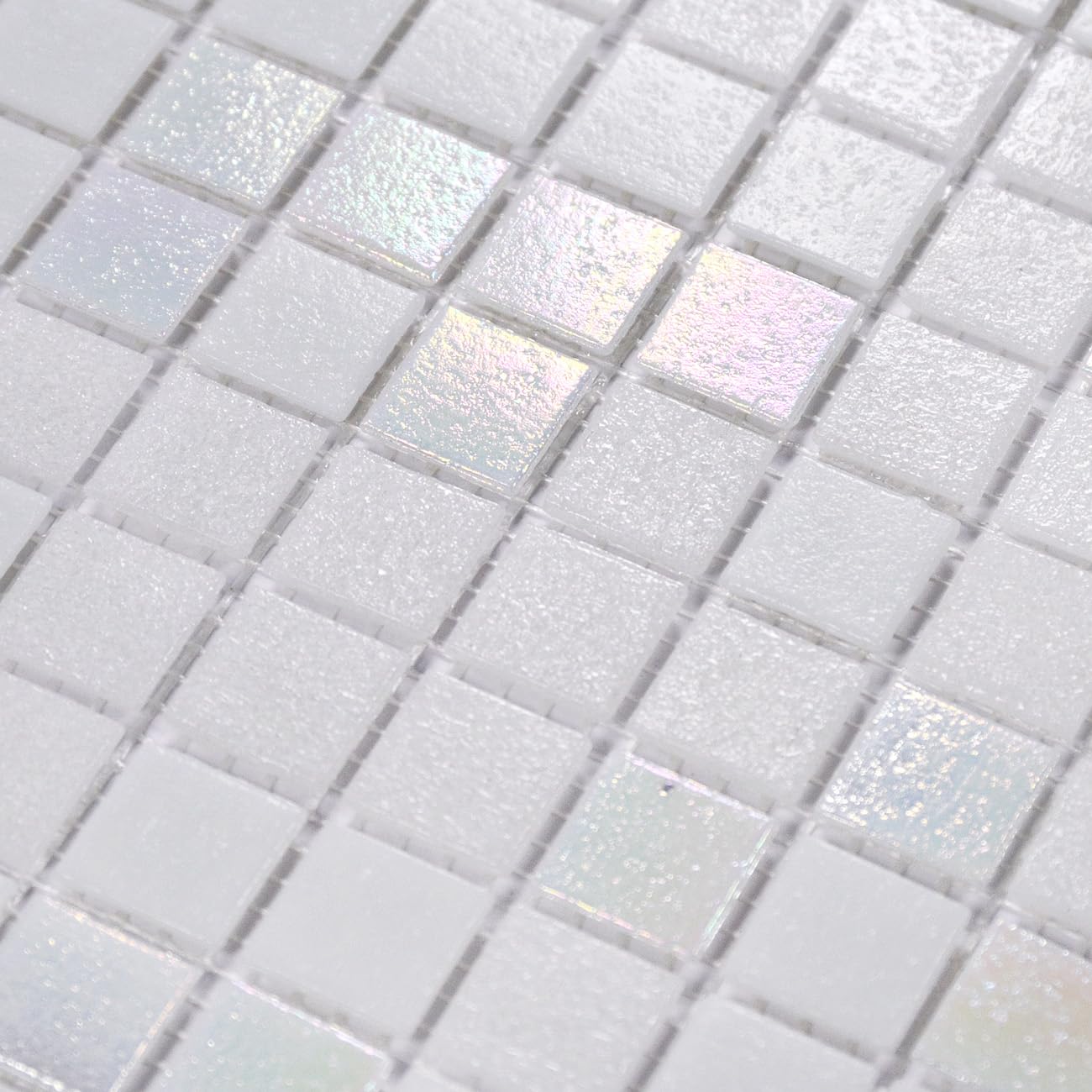 Photo 1 of smafusion 11.5sqft Iridescent Mosaic Tiles for Bathroom Floor and Wall, Kitchen Backsplash, Shower and steam Areas, Accent, Fireplace, Restaurants, Hotels, Laundry, Swimming Pool (10pcs, Mix White)