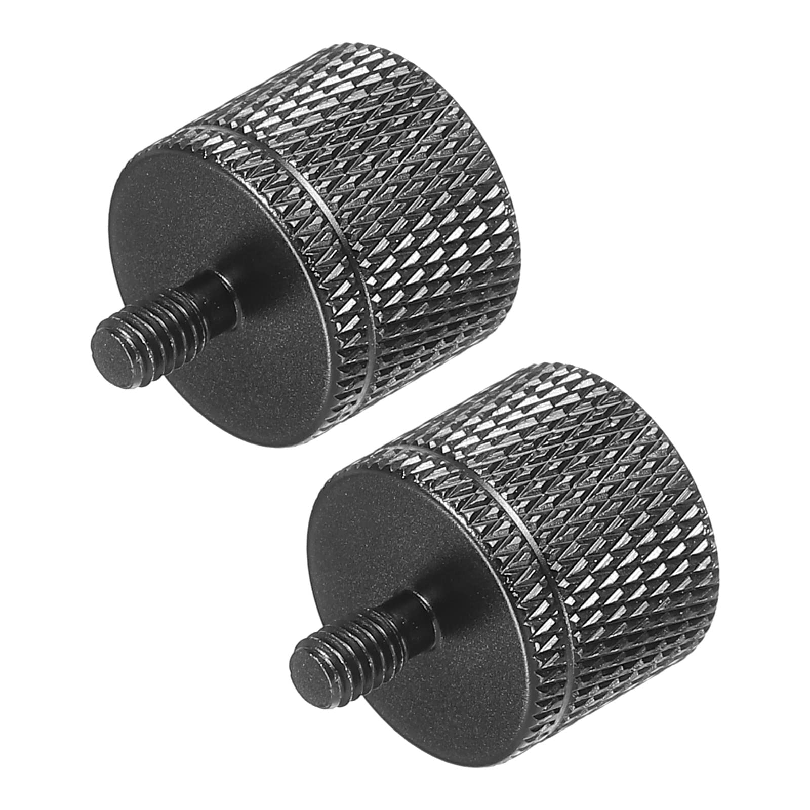 PATIKIL Mic Stand Adapter M4 Male to 1/4 Female Thread Tripod Screw Adapter Double Sides Camera Screw for Microphone Tripod Stand Black 2 Pack