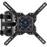PERLESMITH Full Motion TV Wall Mount Corner for 27-60 Inch TVs | Single Stud TV Mount with Articulating Swivel Tilt - Wall Mount TV Bracket VESA 400x400mm up to 77 lbs, Perfect Center Design