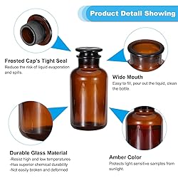 PATIKIL Reagent Media Bottle, 3 Pcs 1000ml Glass