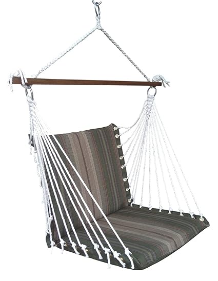 Oak N Oak Comfortable & Relaxing Indoor & Outdoor Hanging Chair Furniture/Hanging Hammock Chair Swing/Hanging Rope Swing Chair/Garden Hanging Chairs/Patio Swing Seat for Backyard, Bed Room, Porch, Beach - Tropical Palm Stripe