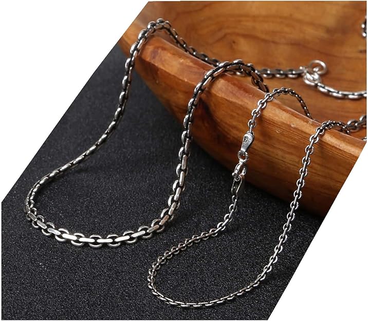 Boys Silver Chain Necklace Real Silver 925 Gothic Punk Twisted Chain