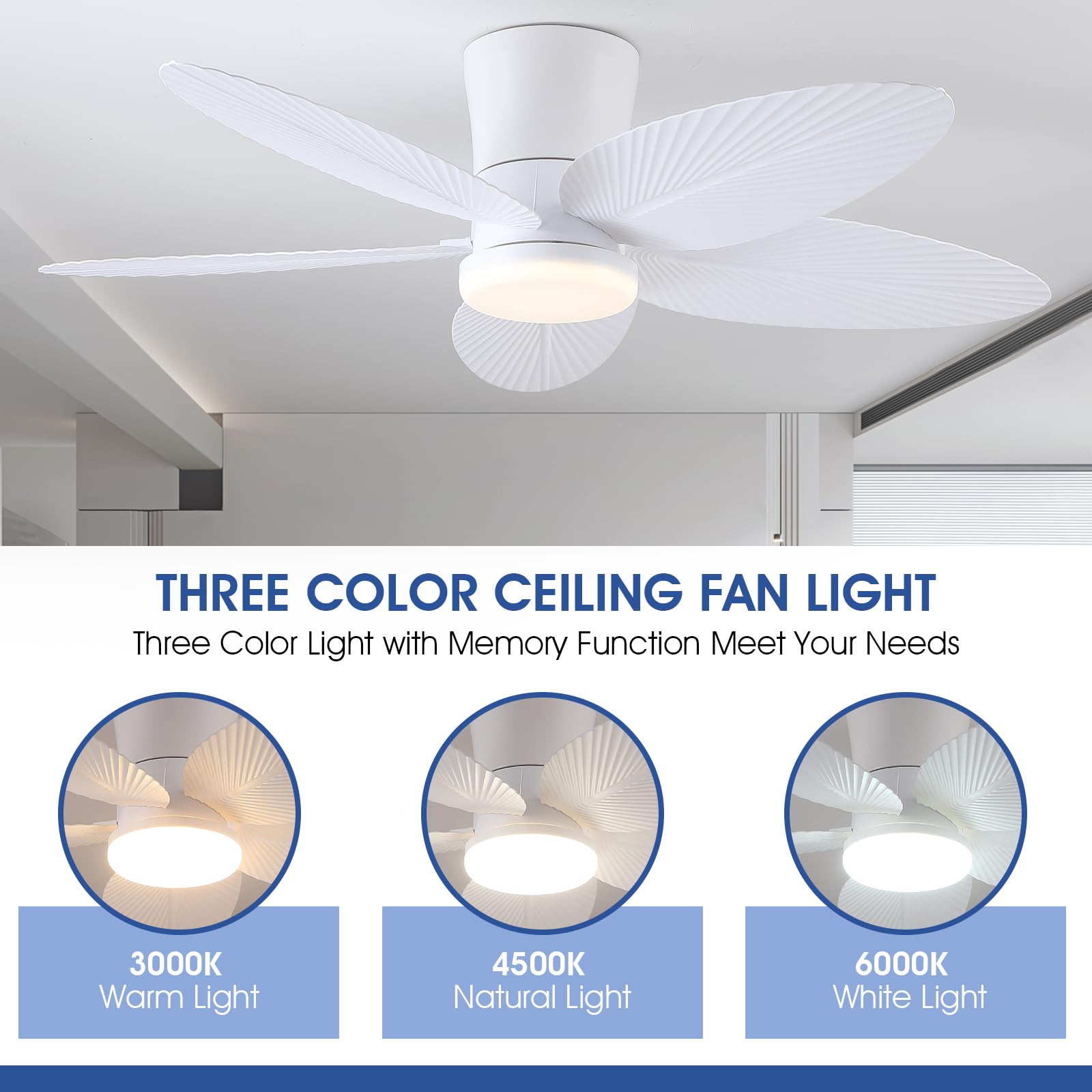 Surtime Palm Leaf Ceiling Fans with Lights-42
