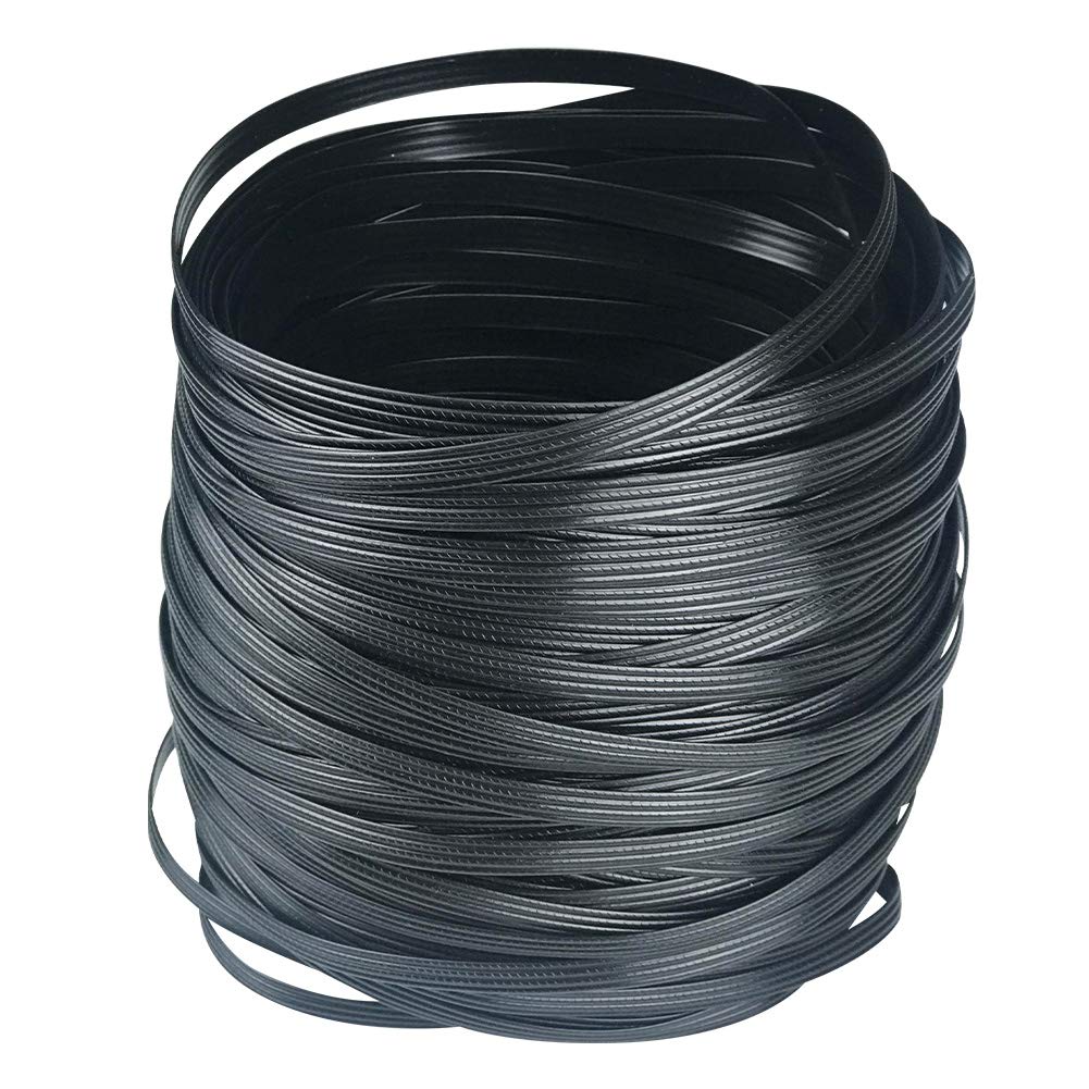 LukLoy 60m-65m Plastic Woven Rattan Repair Material for Outdoor Garden Patio Furniture, Durable Wicker Bench Chair Table Repair Kits (Black)