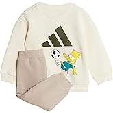 adidas Unisex-Baby The Simpsons Graphic Joggers Set, Cream White, 6 Months