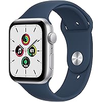 Apple Watch SE (GPS, 44mm) - Silver Aluminium Case with Abyss Blue Sport Band - Regular