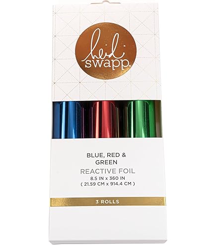 Lot De 3 Rouleaux Feuilles Réactives Heidi Swapp Minc - 2 Sarcelle, 1 Rouge