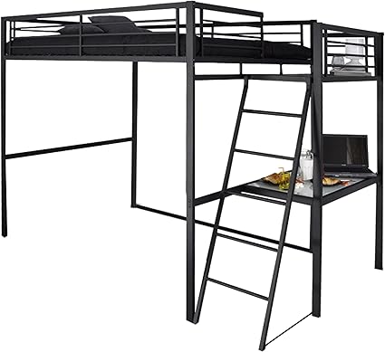 Grafik Lit Mezzanine Adulte Avec Sommier Bureau Contemporain En Metal Laque Epoxy Anthracite L 140 X L 190 Cm Generique Amazon Fr Sports Et Loisirs
