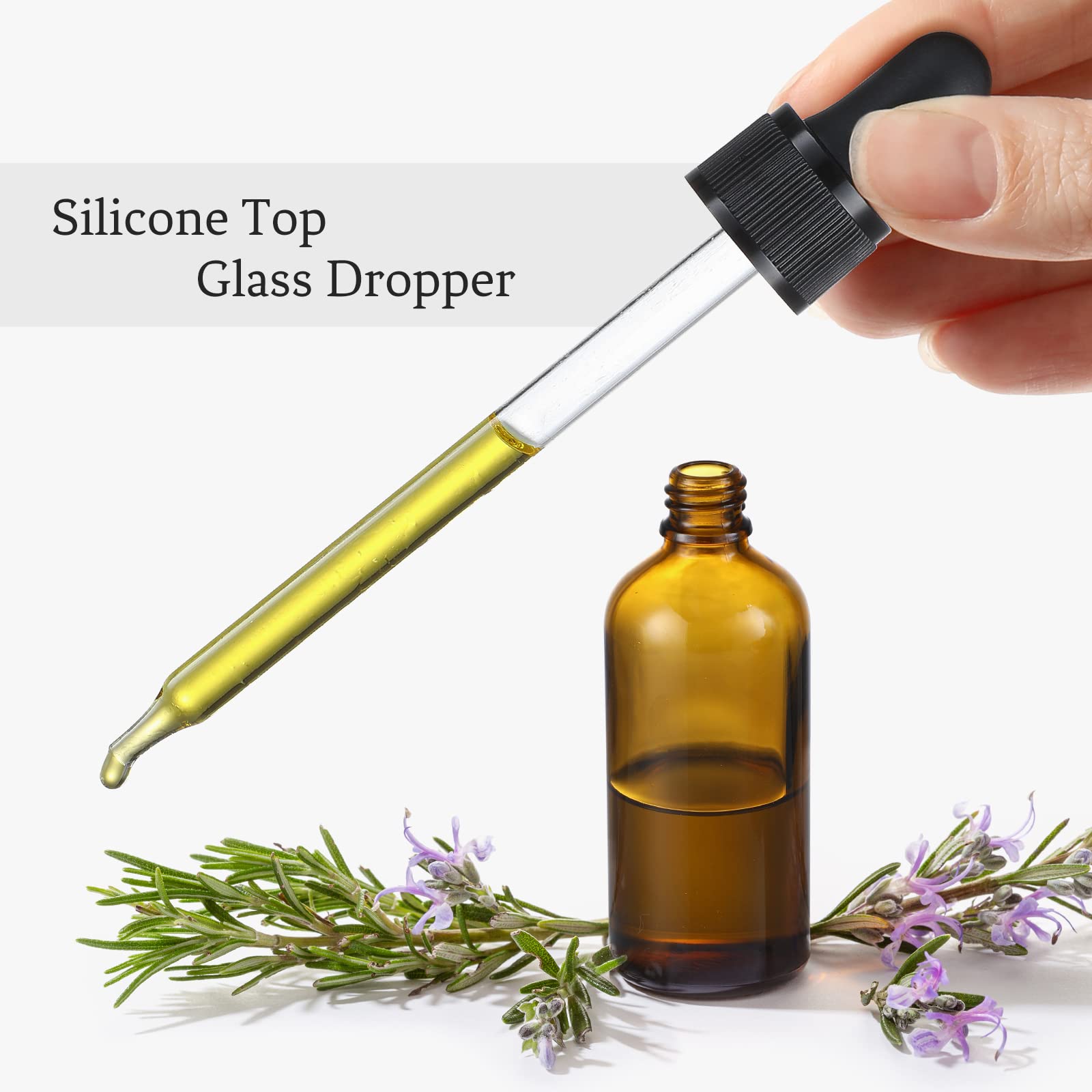 AOZITA 4 Pack, 4 oz Dropper Bottles with 1 Funnel & 4 Labels - Essential Oils Bottles for Health, Personal Care & Beauty - 120ml Thick Dark Amber Glass Tincture Bottles with Eye Droppers, Leakproof