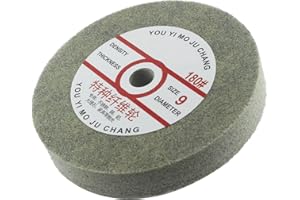 JUNLIXN 𝐉𝐔𝐍𝐋𝐈𝐗𝐍 6'' x 1" Nylon Fiber Buffing Wheel, 5/8 Inch Arbor Hole Aluminum Buffing Wheels 180 Grit Abrasive Polishing Discs for Bench Grinder, Drill (9 P)