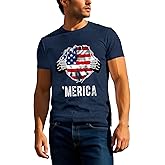CQF American Flag Shirts for Men USA 4th of July T-Shirt Memorial Day Patriotic Tee Tops