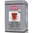 Brew La La Organic Earl Grey Green Tea - 50 Tea Bag Tin - Low Caffeine - USDA Certified Organic