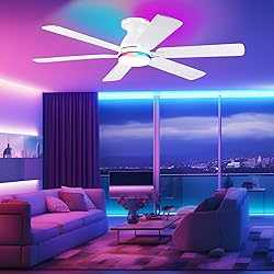 Ceiling Fans with Lights- 52" RGB Low Profile