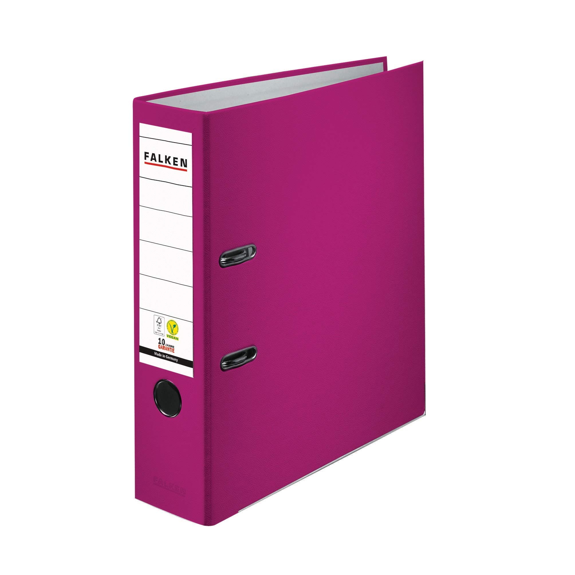 Original Falken PP-Color plastic files. Made in Germany. 8 cm wide DIN A4 blackberry ring binder vegan file folder letter folder office folder plastic folder slotted folder