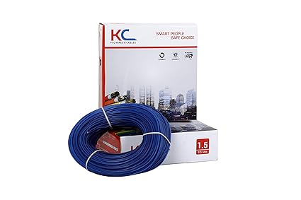 KC Cab 90m and 1.5Sqmm Copper PVC Insulated Wire Coil for Home(Blue)