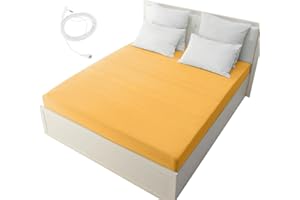 F FINEC Grounding Sheets for Earthing California King, Fitted Earthing Sheets Grounding Fitted Sheet for Improving Sleep, Better Working and Help with Anxiety, Organic Cotton & Silver Fiber, Yellow
