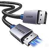 UGREEN 16K@60Hz Displayport Cable 2.1, 80Gbps DP Cable 8K@240Hz 4K@480Hz Aluminum Video Display Port Cord, HDR, HDCP2.3, DSC1