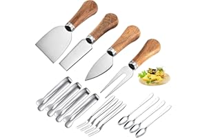 Cheese Knives Set with Wooden Handle, Mini Steel Stainless Cheese Knife Set for Charcuterie and Cheese Spread Mini Serving To