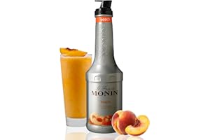 Monin - Peach Fruit Purée, Summertime Sweetness, Great for Cocktails, Smoothies, and Lemonades, Non GMO, No Artificial Ingredients (1 Liter)
