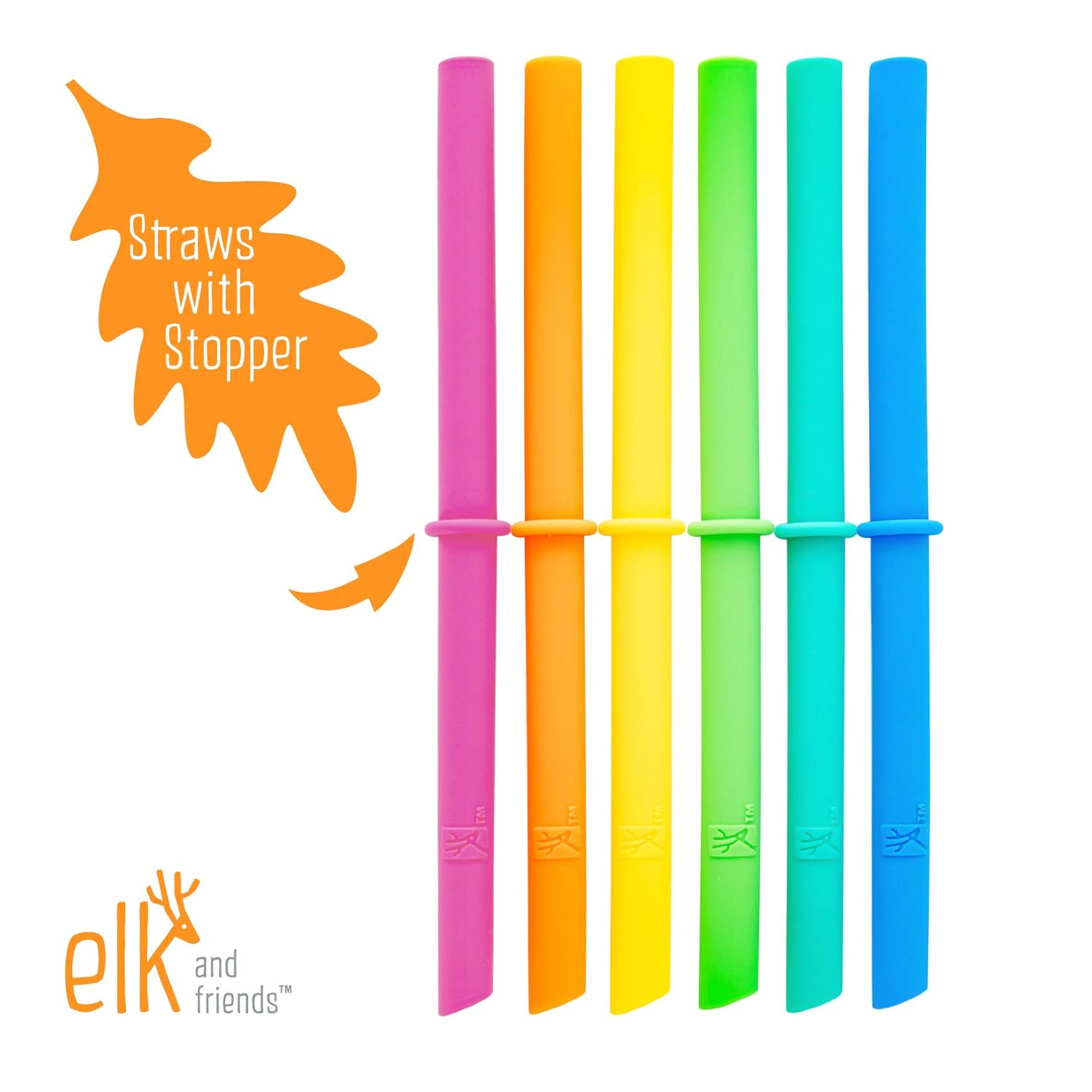 Elk and Friends Kids & Toddler Cups | The Original Glass Mason jars 8 oz with Silicone Sleeves & Silicone Straws with Stoppers | Smoothie Cups | Spill Proof Sippy Cups for Toddlers : Baby